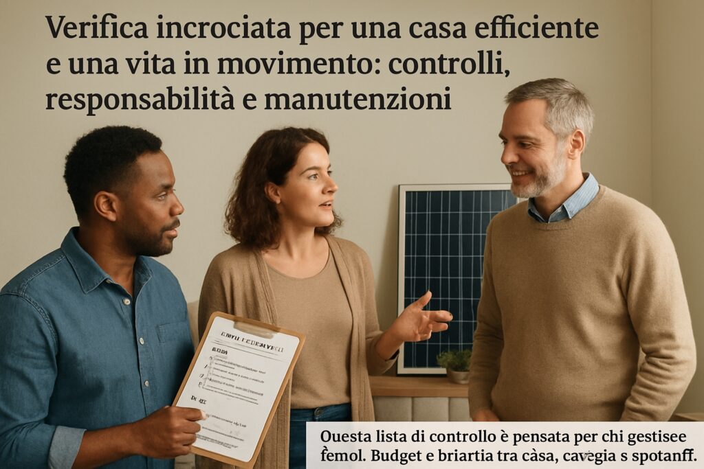 Verifica incrociata per una casa efficiente e una vita in movimento: controlli, responsabilità e manutenzioni